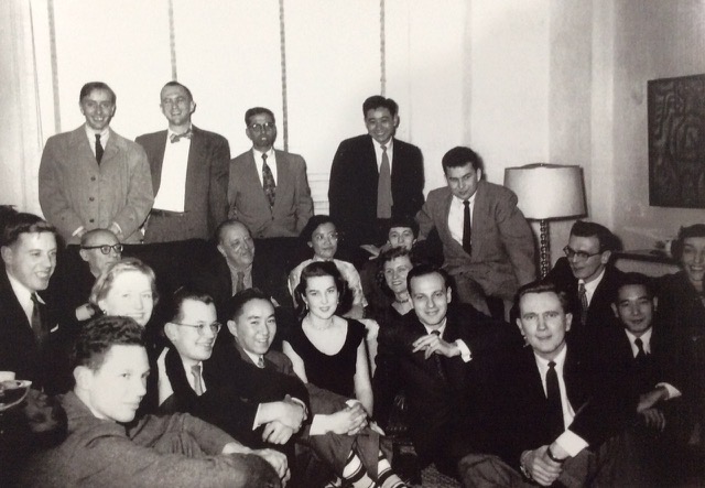 Black and white image of a group of people